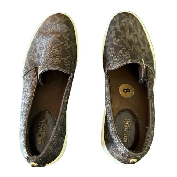 Michael Kors Brown MK Monogram Slip On Loafers Size 8 - Picture 4 of 7